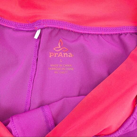 Prana Yoga Athletic Shorts Purple Red L - Picture 7 of 8
